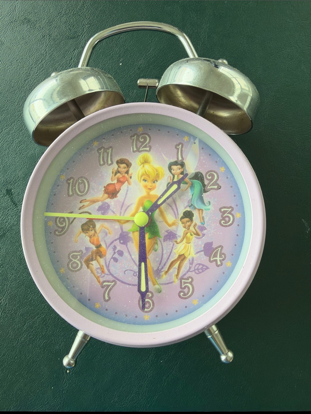 Disney Purple Tinker Bell Fairy Wall Clock